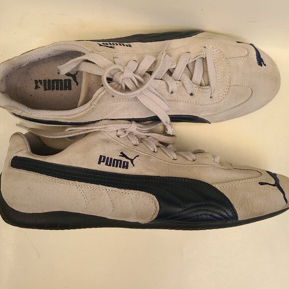 Vtg Puma Speedcat OG Suede Sneaker EU 42.5 Lt Gray White Navy Mostro Japanese - Picture 1 of 16